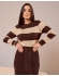 Blusa Listras Modal - Marrom/ Areia