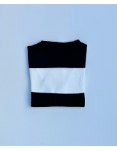 Blusa Listras Modal - Preto/ Off White