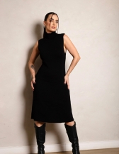 Vestido Beca Modal - Preto